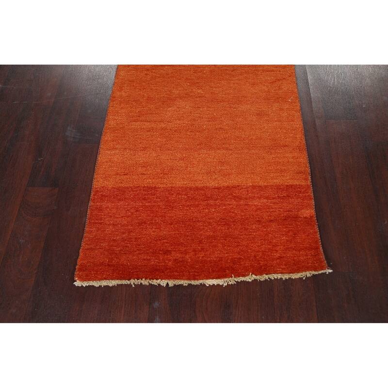 Modern Oriental Gabbeh Kashkoli Runner Rug Hand-knotted Wool Carpet - 2'6" x 20'8"