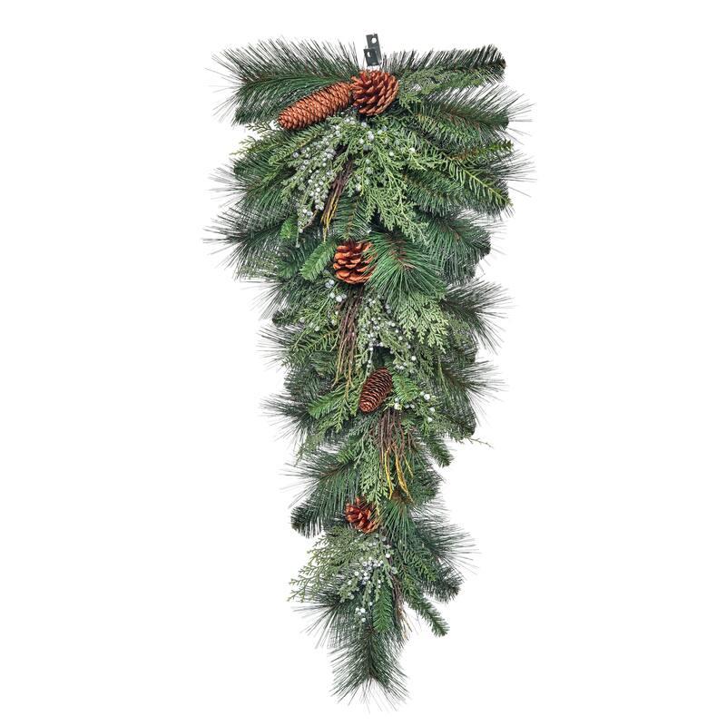 32" Juniper Berry/Pine/Cones Teardrop