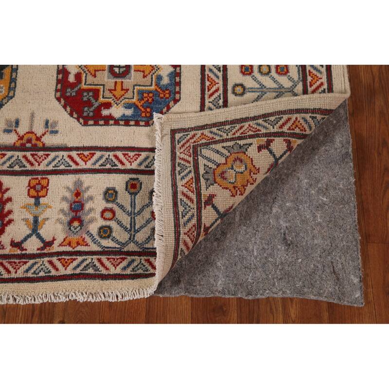 Geometric Kazak Area Rug Handmade Oriental Wool Carpet - 6'8" x 9'11"