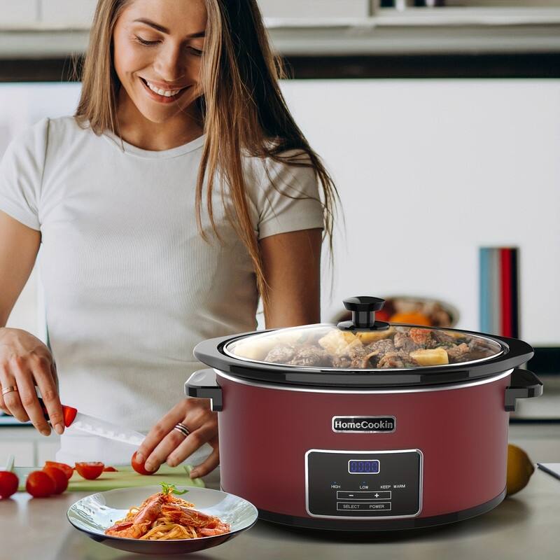 Homecookin 6,7 Quart Digital Display Programmable Slow Cooker