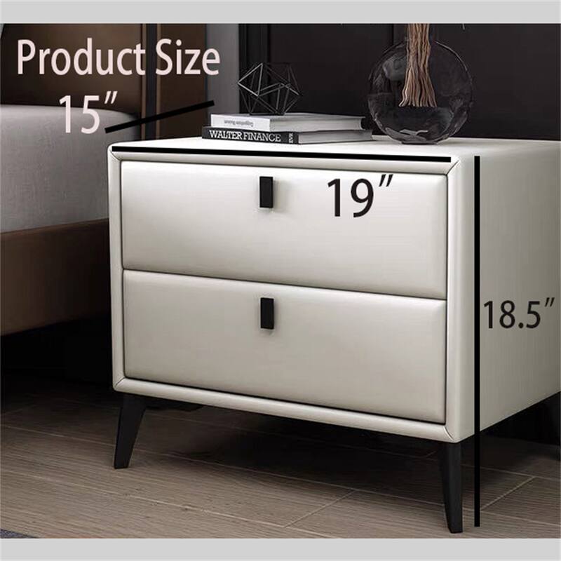 White Pine Nightstand with Two Drawers