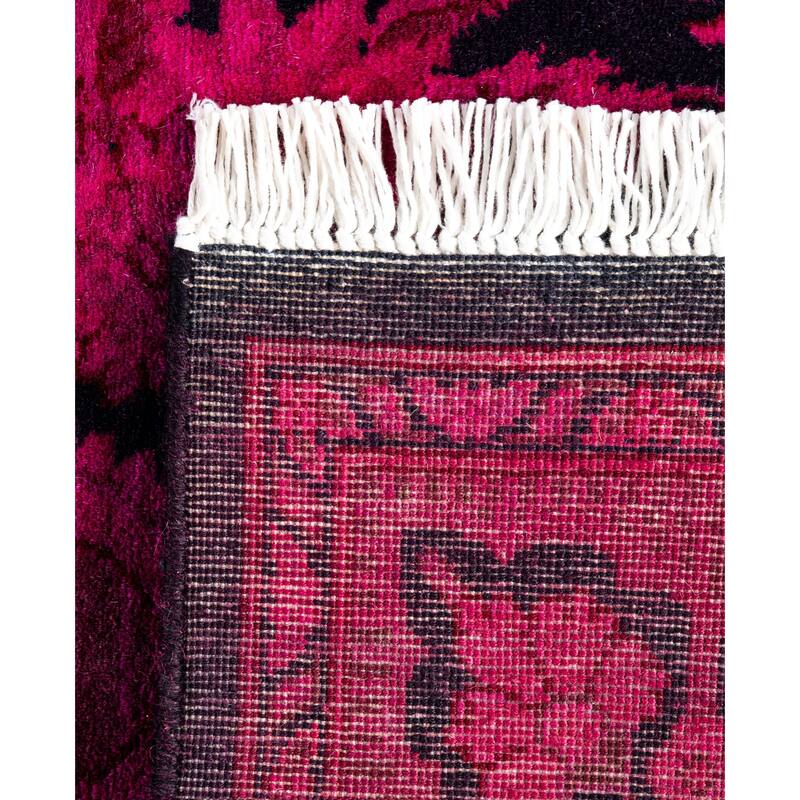 Overdyed One-of-a-Kind Hand-Knotted Area Rug - Pink - 2' 6" x 12' 3"