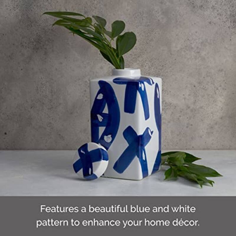 Mikasa Blue and White Ceramic Ginger Jar