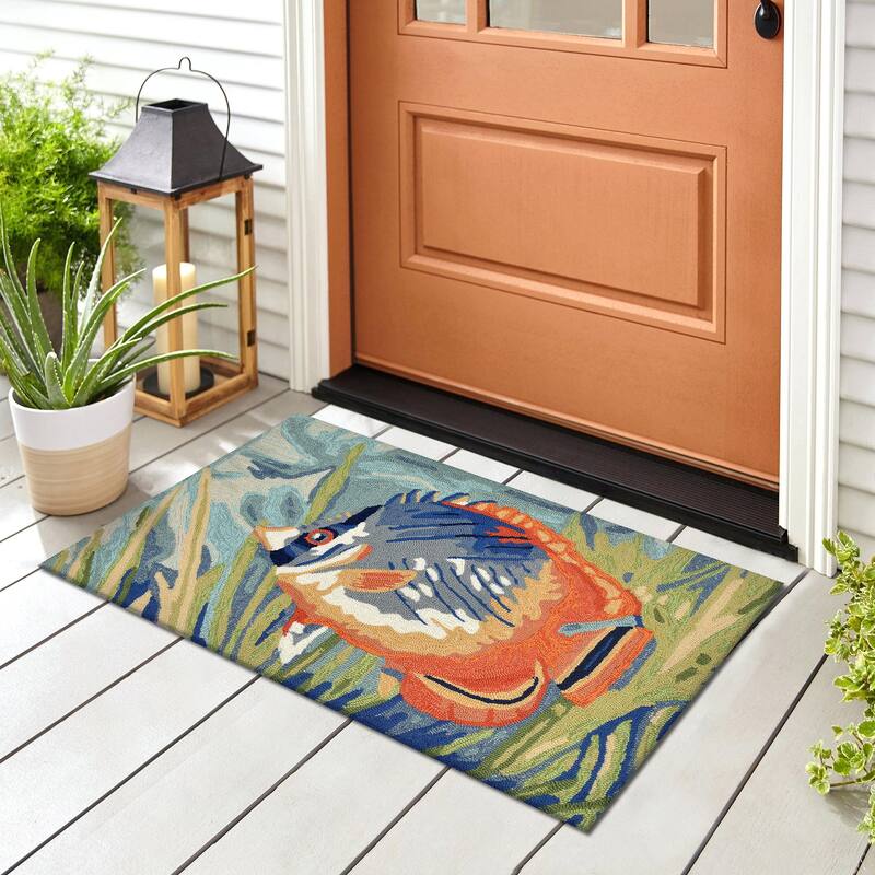 Liora Manne Ravella Tropical Fish Indoor/Outdoor Rug - 2' x 3' - Ocean