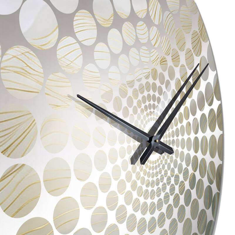 Designart "Gold And Grey Line Art In Motion I" Gold Abstract Line Art Clocks Modern Oversized Wall Clocks For Entryway