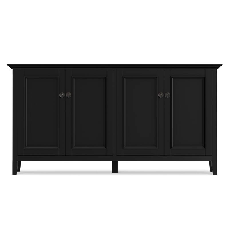 WYNDENHALL Halifax SOLID WOOD 66" Wide Transitional Wide 4Door Storage Cabinet - 18"d x 66" w x 34"h