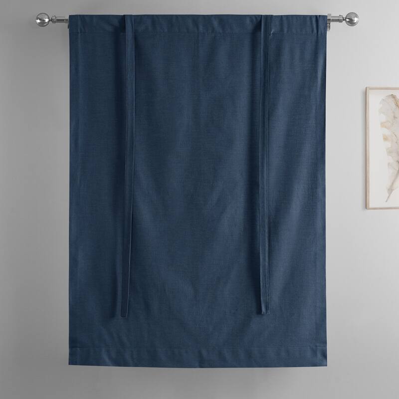 Exclusive Fabrics Dune Textured Solid Cotton Tie-Up Window Shade (1 Panel)