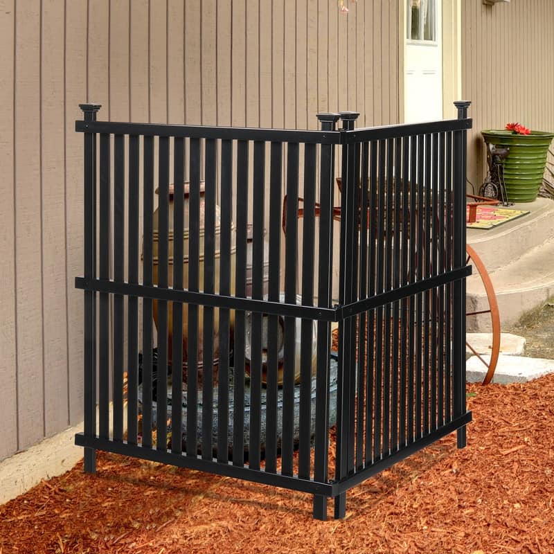 2PCS Privacy Fence Panels Screen Outside - Black