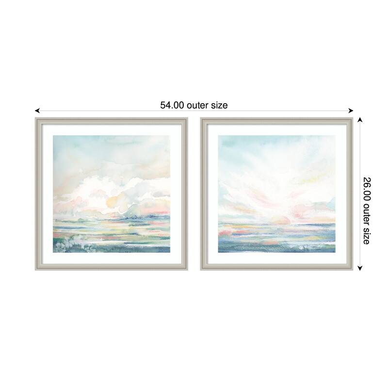 Kate and Laurel Heavenly Stillness 2 Piece Framed Wall Art Print Set by Julie Maida