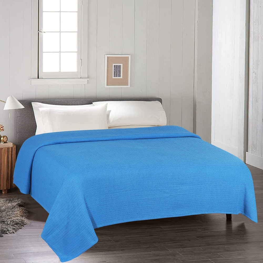 100-percent Cotton Waffle Weave Medium Weight All Season Thermal Blankets