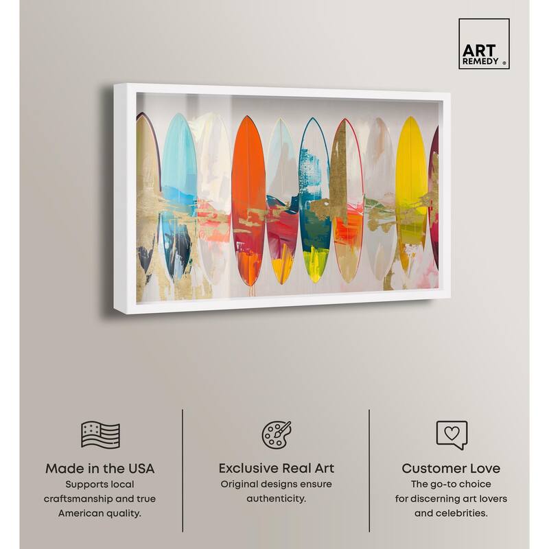 Surfboard Horizons II Shadowbox by Art Remedy