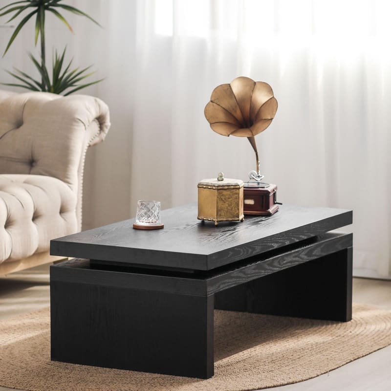 Modern 47.6"W Wood Coffee Table with Sleek Floating Top Design for Stylish Living Room Decor