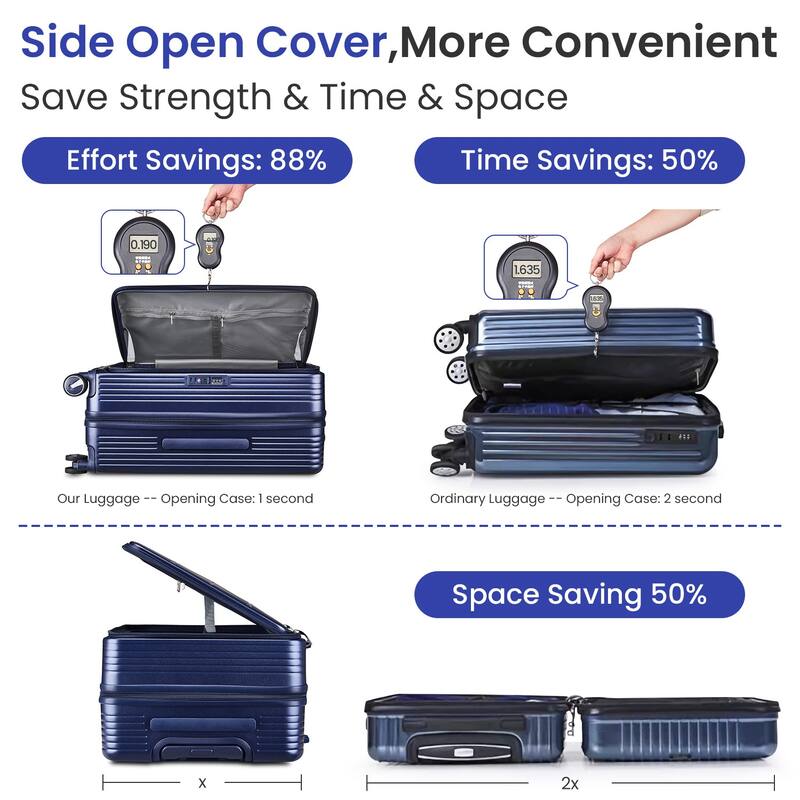 Luggage Sets 3 Piece(20/24/28), Expandable Carry On Luggage with TSA Lock Airline Approved, 100% PC Hard Shell