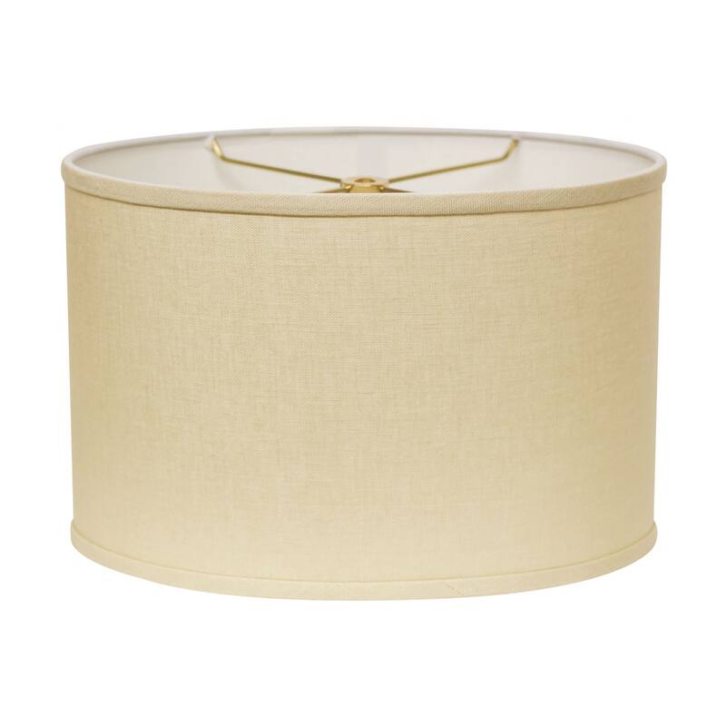 HomeRoots18" Parchment Biege Throwback Oval Linen Lampshade - 18