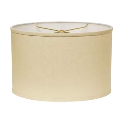 HomeRoots18" Parchment Biege Throwback Oval Linen Lampshade - 18