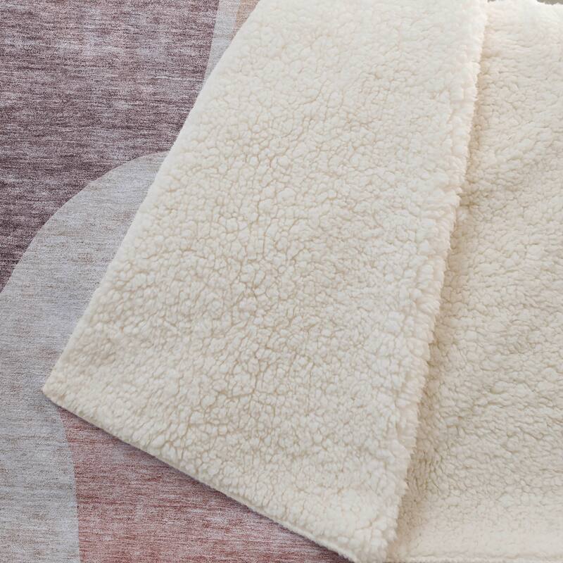 Premium Machine Washable Casual Contemporary Sherpa Throw Blanket