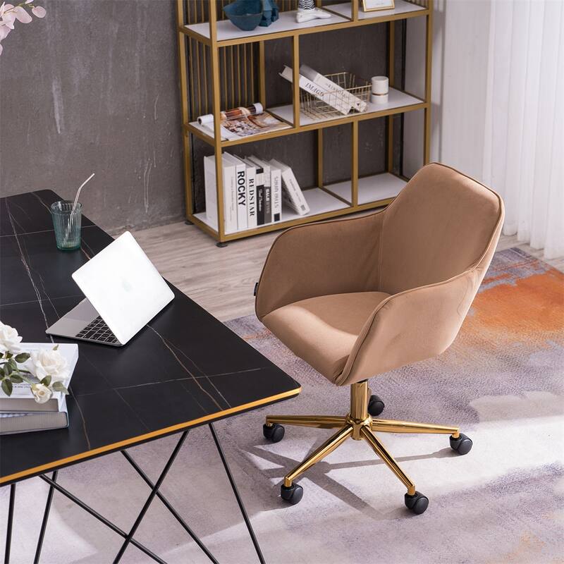 Velvet Adjustable Height Home Office Swivel Chair with Universal Wheel