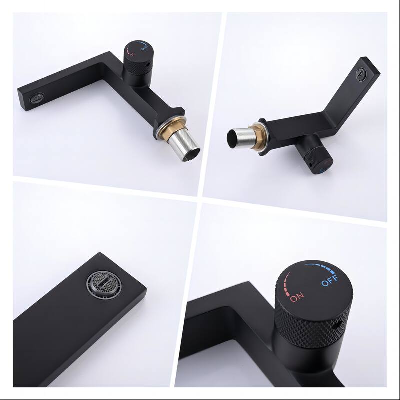 Luxury 5.6''H Bathroom Sink Faucet Single Hole in Black/Gold