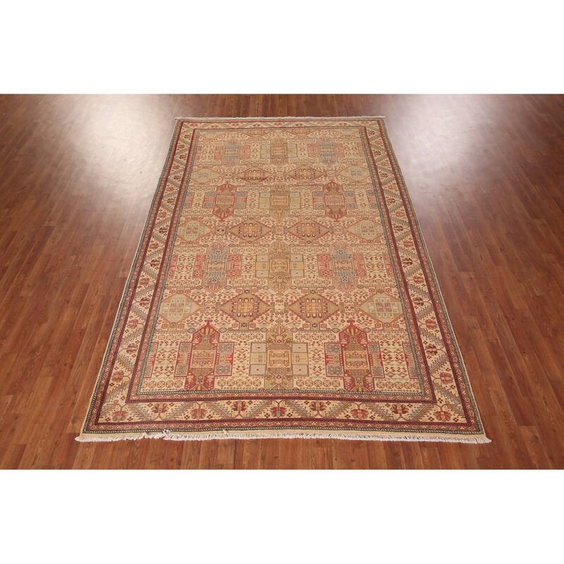 Vegetable Dye Anatolian Turkish Vintage Handmade Tribal Wool Carpet - 6'7" X 9'11"