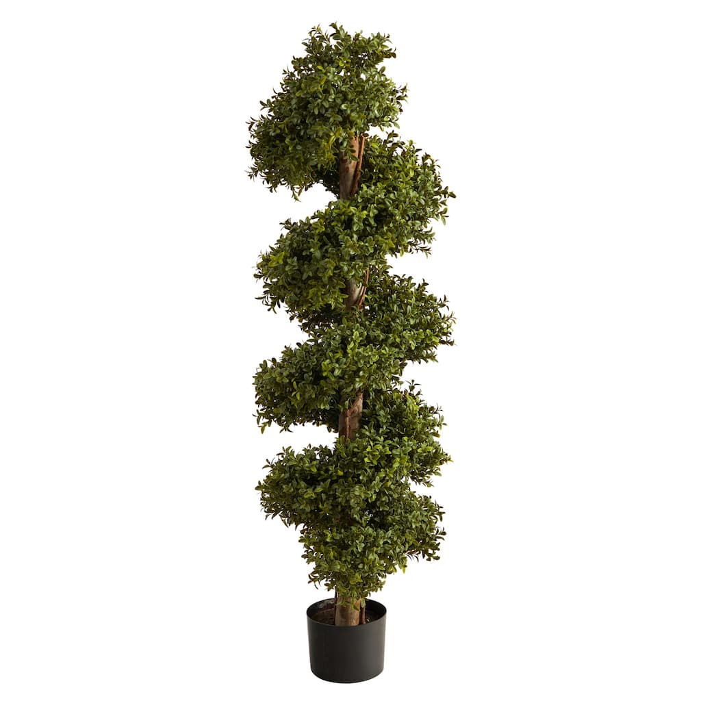 Spiral Topiary Tree 46In Artificial Indoor Outdoor Decor - Green - 41-50 Inches