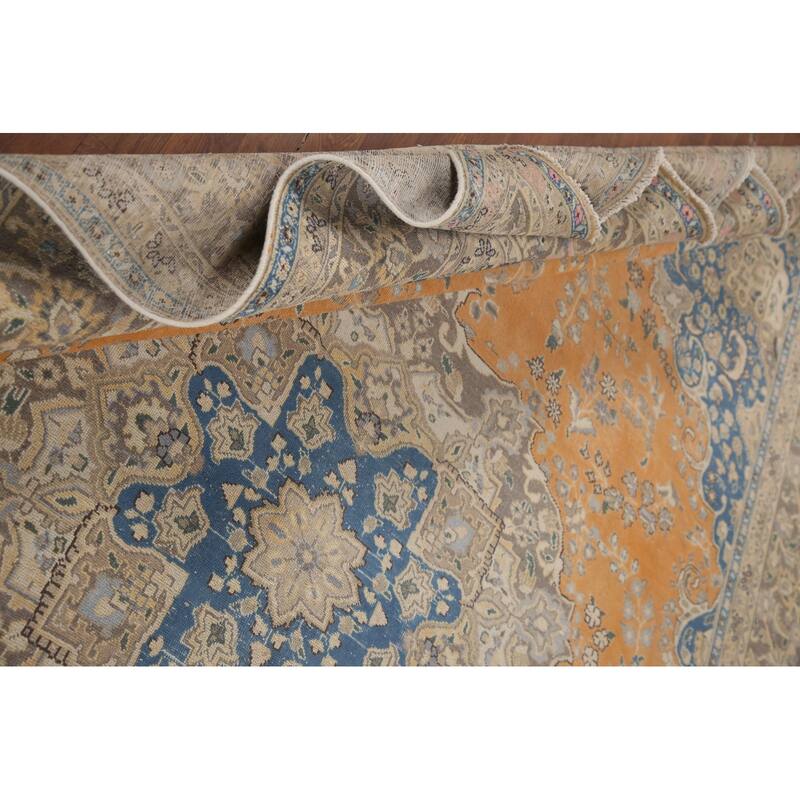 Hand Knotted Oriental 100% Wool Carpet Traditional Floral Oranges & Rust Mashad Area Rug - 12' 3'' X 9' 5''