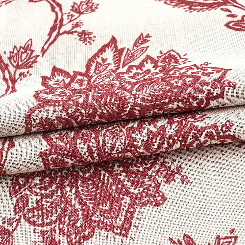 Oleson Jacobean Floral Linen Blend Blackout Curtain Panel