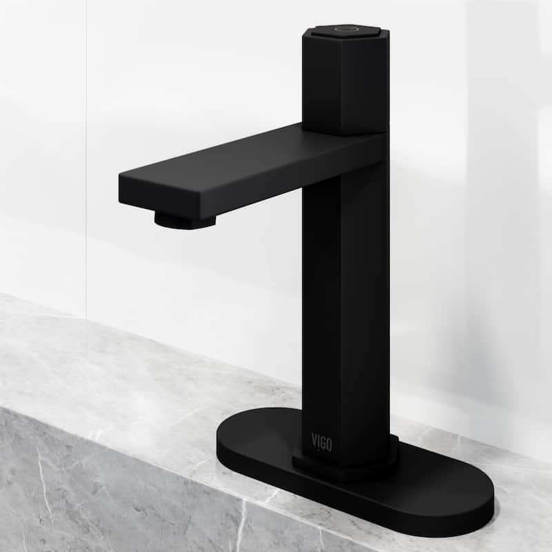 VIGO Nova 8" H Button Operated Single Hole Bathroom Faucet