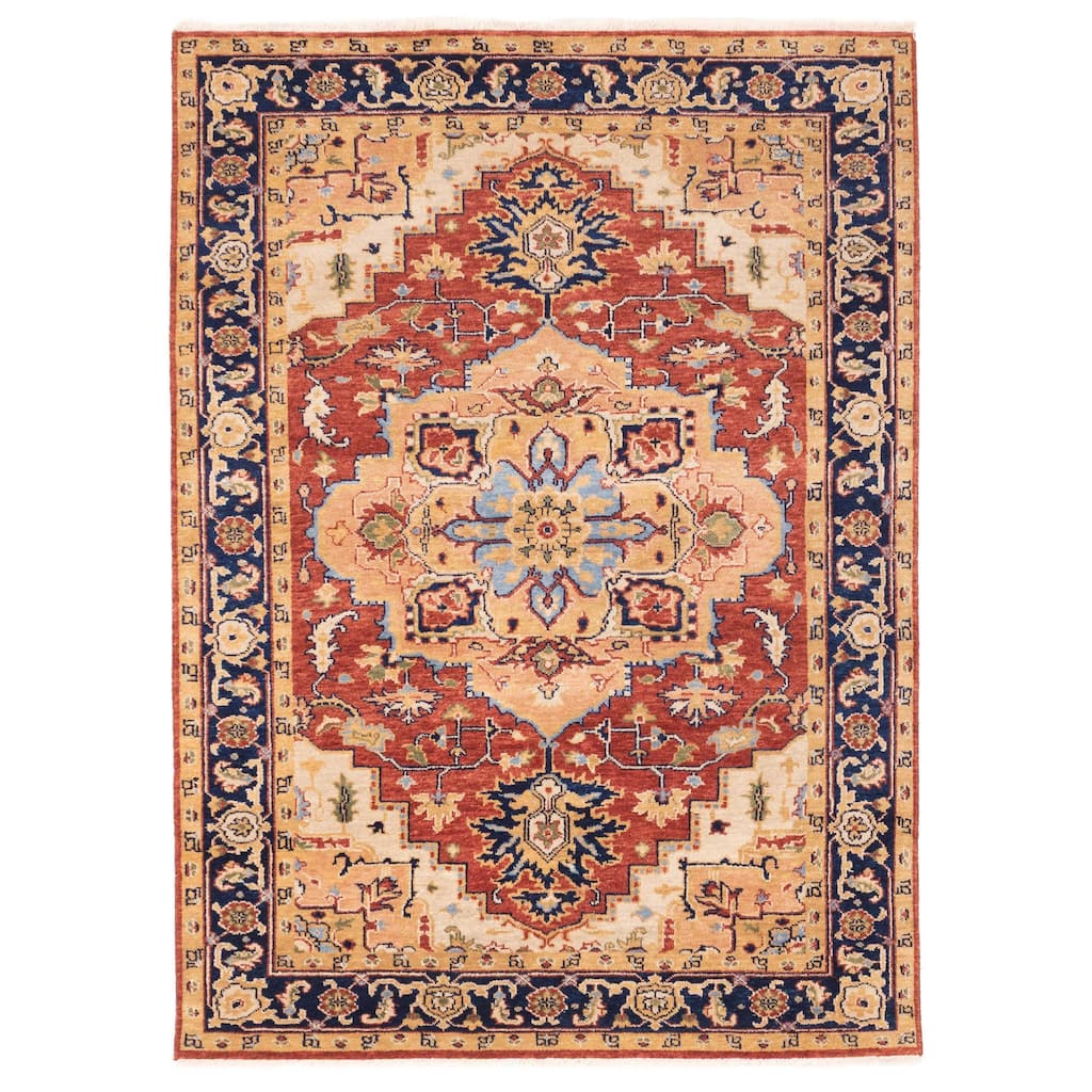 ECARPETGALLERY Hand-knotted Jules Sultane Dark Copper Wool Rug - 5'0 x 7'0