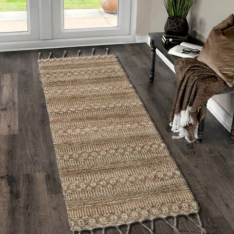 LR Home Delicate Natural Area Rug with Bordering - 2'6" x 3'10" - 2'6" x 3'10"
