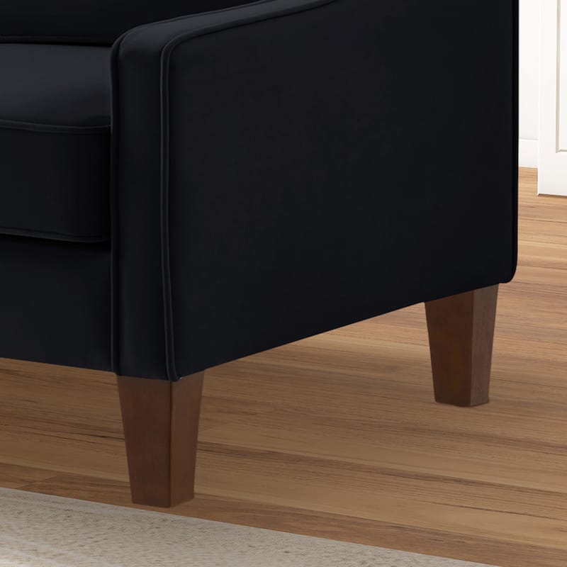 Modern Velvet Upholstered Accent Chair Single Sofa Armchair