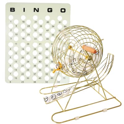 Professional X-Large Bingo Game Set with Bingo Cage and 1.5" Bingo Balls, Plastic Board for Large Group Games, Bingo Hall