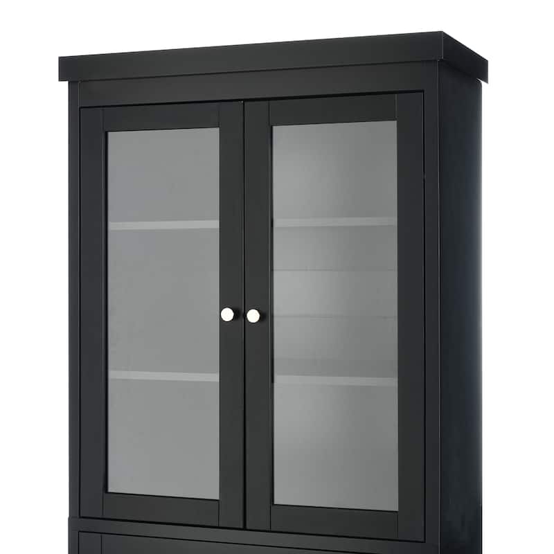 Roomfitters 70.1" Tall Freestanding Bathroom Cabinet with Glass Doors, 3 Drawers and Adjustable Shelves