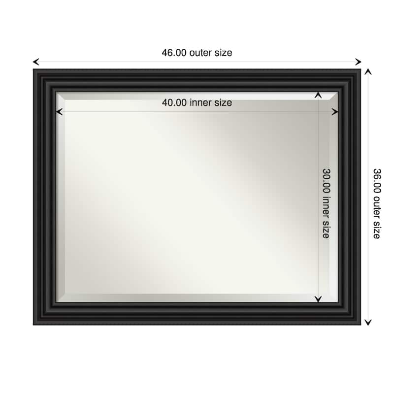 Beveled Wall Mirror - Colonial Black Frame - Colonial Black - 46 x 36-inch