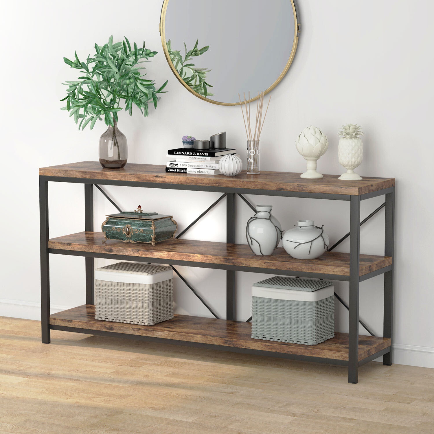 Narrow sofa best sale tables with storage