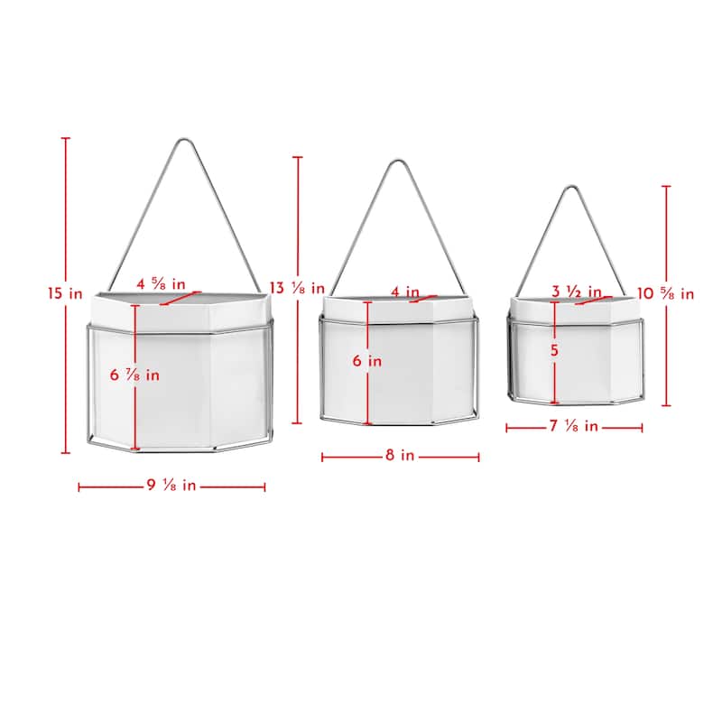 Danya B. Geometric White and Gold Wall Planters Set of 3