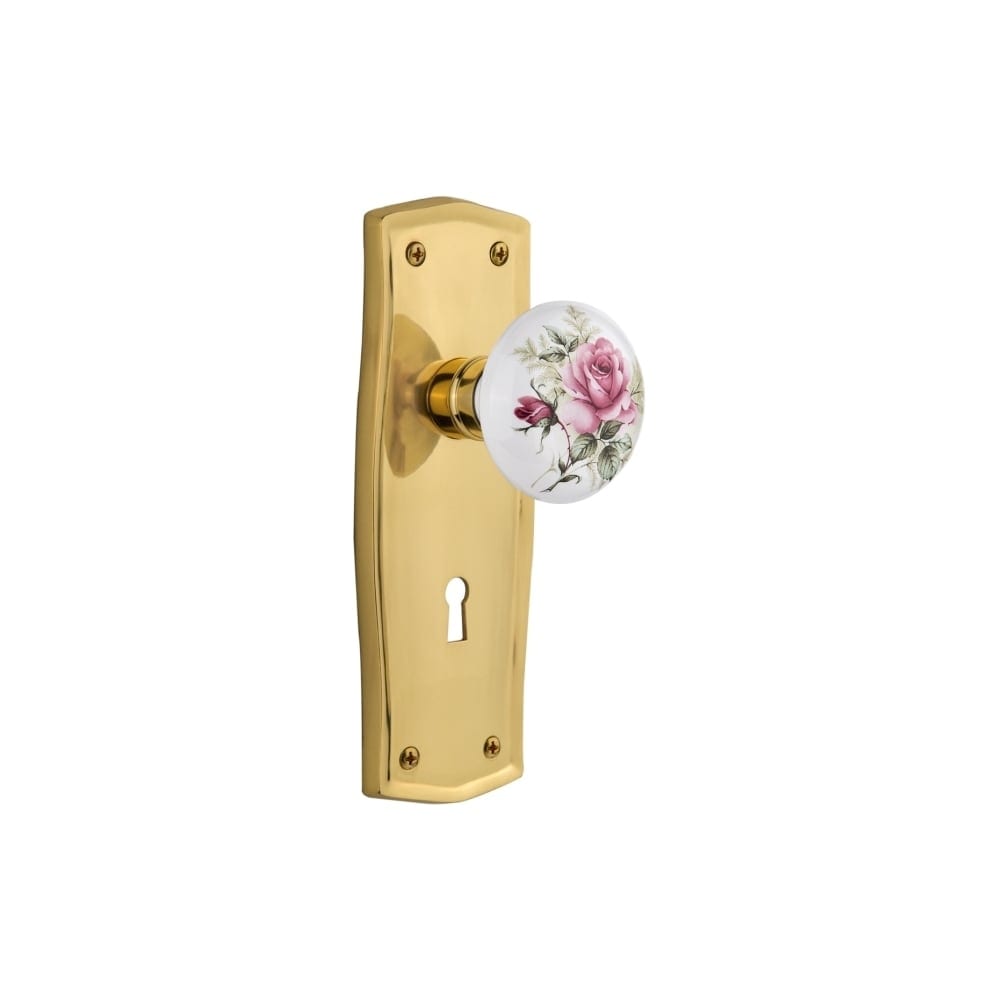 Nostalgic Warehouse Vintage Farmhouse Painted Rose Passage Door Knob