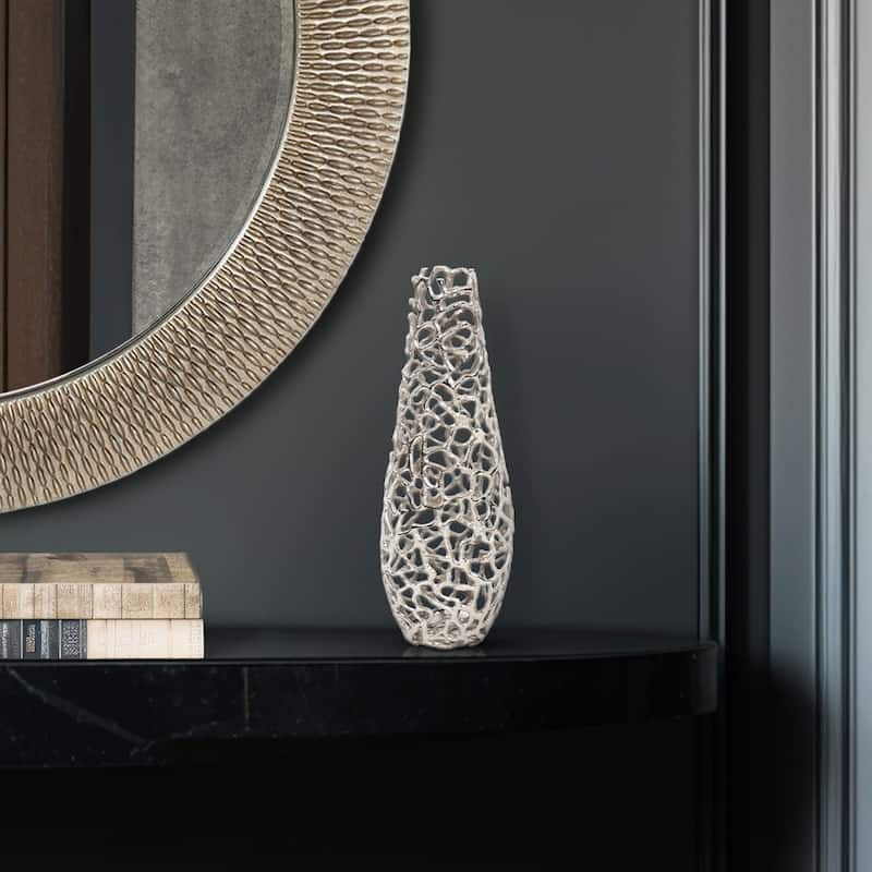 Allan Andrews Silver Aluminum Decorative Branch Vase