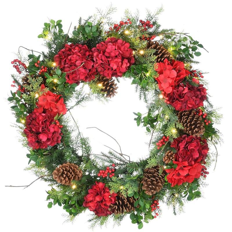 National Tree Company 30 in. Decorated Vienna Waltz Wreath with LED Lights - 30 in