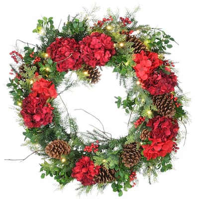 National Tree Company 30 in. Decorated Vienna Waltz Wreath with LED Lights - 30 in