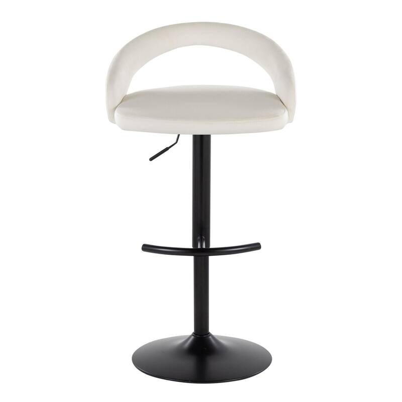 Grotto Upholstered Adjustable Barstool with Black Metal - Set Of 3