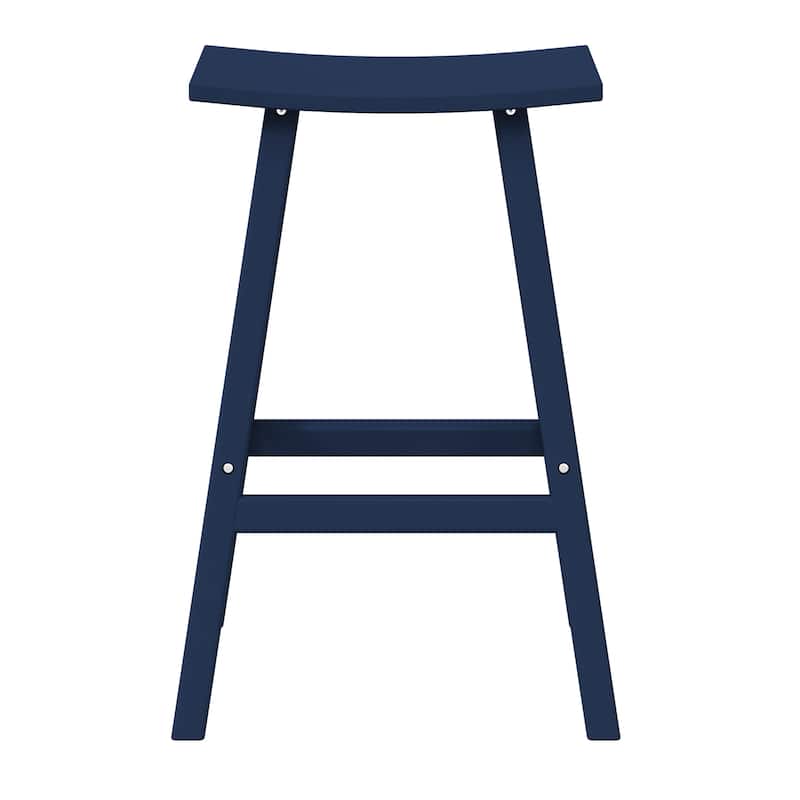 Laguna Hdpe All Weather Outdoor Patio 29" Saddle Seat Bar Stool - Navy Blue
