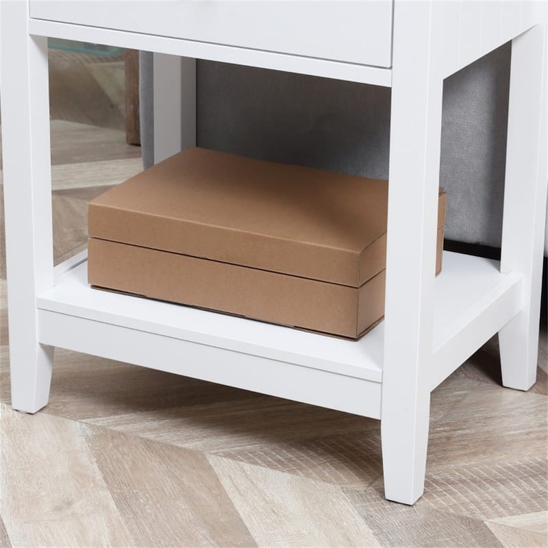MDF Coffee Table with Drawer and Bottom Shelf - 19.75'' W x 13.75'' D x 23.5'' H