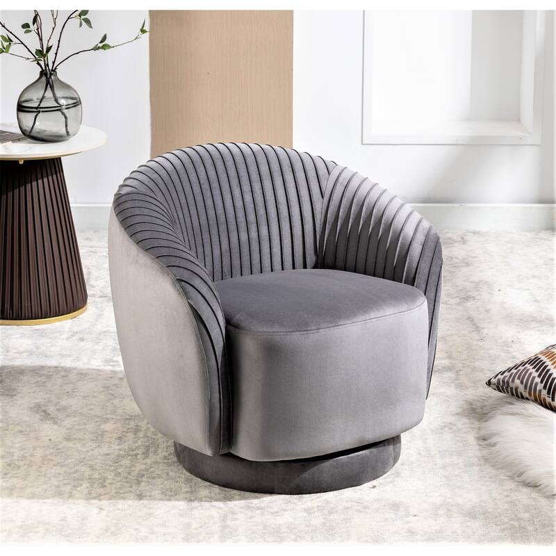 Small Milvo Velvet Swivel Barrel Chair
