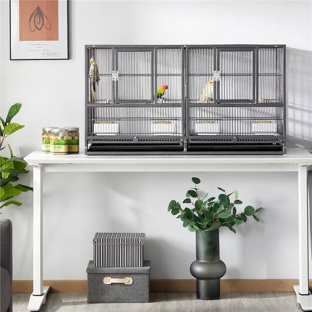 Yaheetech 21'' Stackable Divided Breeder Bird Cage for Small Birds 37