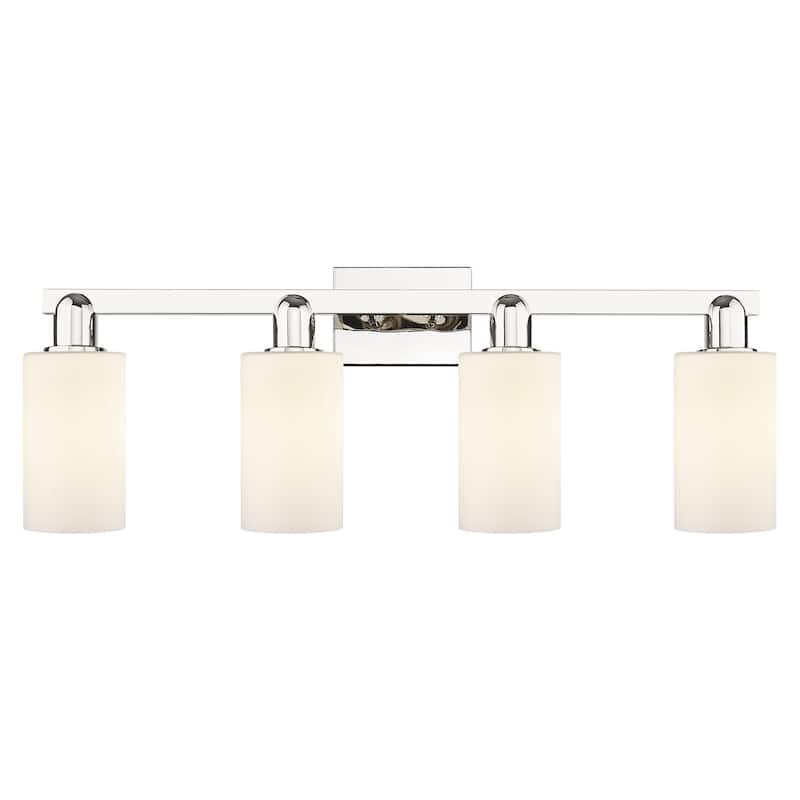 Innovations Lighting 716-4W-11-31 Clymer Vanity Clymer 4 Light 31" - Polished Nickel / Matte White
