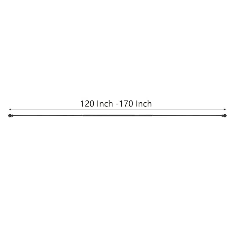 Acroma Streamlined Adjustable Curtain Rod Black