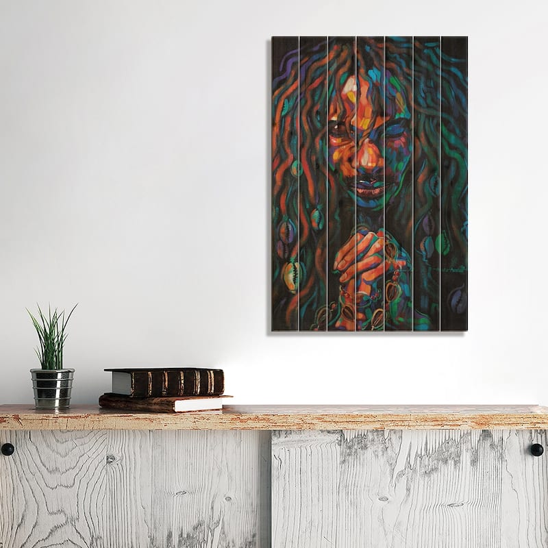 Faith In Your Hands Print On Wood by Akintayo Akintobi - Multi-Color