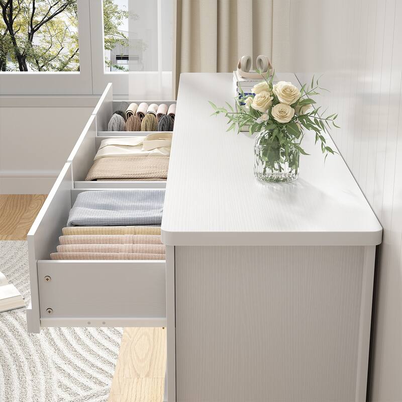 Modern 9-Drawer Dresser Closet Organizer, 63-In Chest of Drawers TV Stand