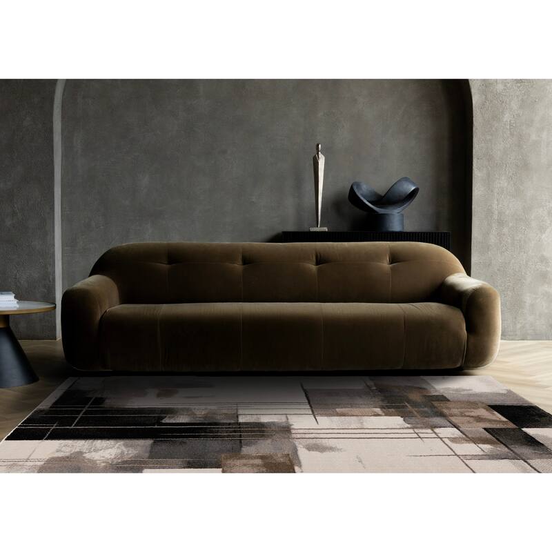 Shade White Black Taupe Brown Modern High-Traffic Rug