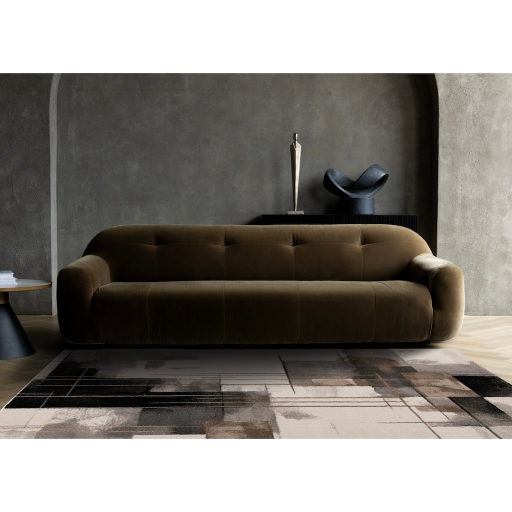 Shade White Black Taupe Brown Modern High-Traffic Rug